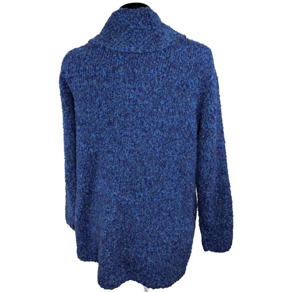VTG NORM THOMPSON Womens Large Blue Boucle Cardigan Sweater Toggle Boho Cozy 90s - Picture 3 of 4